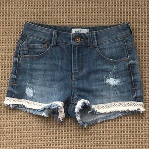 Mid Rise Denim Jean Shorts